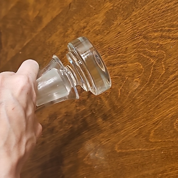 Antique Glass Ship Decanter Original Stopper Engraved Design, Chips in Pictures - Picture 3 of 5